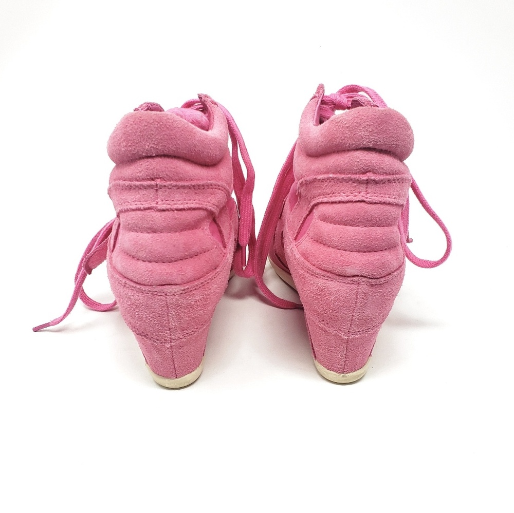 Ash | Bowie Pink Suede Wedge Lace Sneakers Size 39 - Picture 5 of 8